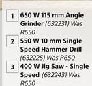 Black & Decker 650W 115mm Angle Grinder/550W 10mm Single Speed Hammer Drill/400W Jigsaw S/S-Each