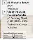 Black & Decker 55W Mouse Sander or 135W 1/3 Sheet Finishing Sander+1 Sanding Sheet-Each