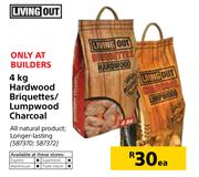 Living Out Hardwood Briquettes Lumpwood Charcoal-4kg Each