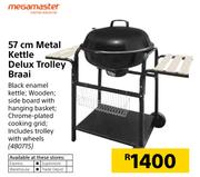 Megamaster 57cm Metal Kettle Deluxe Trolley Braai