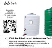 Jojo Tanks 500Ltr Pool Back-Wash Water-Saver Tank