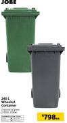 Jobe 240Ltr Wheeled Container-Each