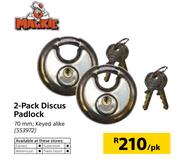 Mackie 2-Pack Discus Padlock-Per pk