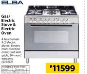 Elba Gas/ Electric Stove & Electric Oven
