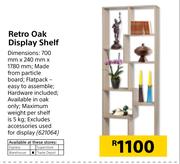 Retro Oak Display Shelf