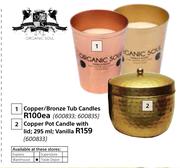 Organic Soul Copper/Bronze Tub Candles-Each