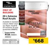 Fired Earth Extreme Roof Acrylic Green/White-20Ltr