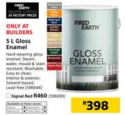 Fired Earth Gloss Enamel Signal Red-5Ltr