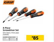 Grip 4-Piece Screwdriver Set