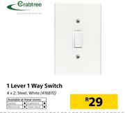 Crabtree 1 Lever 1 Way Switch