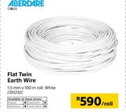 Aberdare White Flat Twin Earth Wire (1.5mm x 100m)-Per Roll