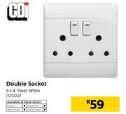 CBI White Steel Double Socket (4 x 4)
