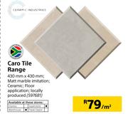 Ceramic Industry Caro Tile Range 430x430mm-Per Sqm