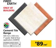 Fired Earth Cementi Tile Range 500x500mm-Per Sqm