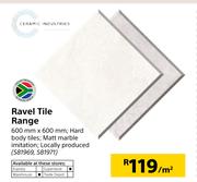 Ceramic Industries Ravel Tile Range 600x600mm-Per Sqm