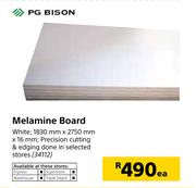 PG Bison White Melamine Board 1830mm x 2750mm x 16mm-Each