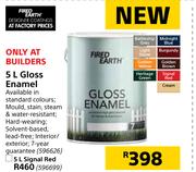Fired Earth 5Ltr Signal Red Gloss Enamel