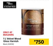 Fired Earth 1Ltr Velvet Wood Gloss Varnish