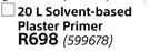 Fired Earth Solvent Based Plaster Primer-20Ltr