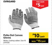 Evrigard Polka Dot Canvas Gloves-Per Pair