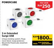 Powercube 3m Extended Surge USB-Each