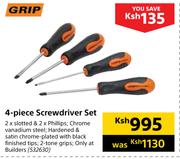 Grip 4 Piece Screwdriver Set
