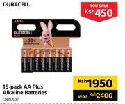 Duracell 16 Pack AA Plus Alkaline Batteries