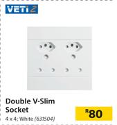 Veri 2 Double V-Slim Socket 4 x 4 (White)