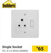 Builders Single Socket  STL, 4 x 4 (White)