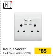 CBi Double Socket 4 x 4 (Steel, White)