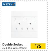 Veti 2 Double Socket 4 x 4, 16 A, (White)