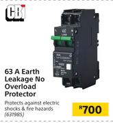 CBI 63A Earth Leakage No Overload Protector