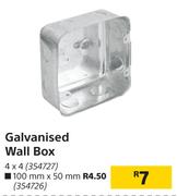 Galvanised Wall Box 4 x 4