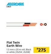 Aberdare Cables Flat Twin Earth Wire 1.5mm x 20m Roll