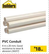 Builders PVC Conduit 4m x 20mm-Each