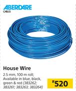 Aberdare Cables House Wire 2.5mm x 100m Roll