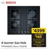 Bosch 4 Burner Gas Black Hob PPP6A6B20