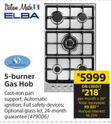Elba 5 Burner Gas Hob 