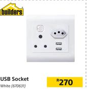 Builders USB Socket White