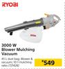 Ryobi 3000W Blower Mulching Vacuum