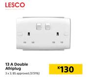 Lesco 13A Double Afriplug 3 x 3