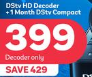 Dstv HD Decoder + 1 Month Dstv Compact Decoder Only