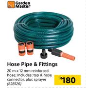 Garden Master Hose Pipe 20m & Fittings