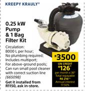 Kreepy Krauly 0.25kW Pump & 1 Bag Filter Kit