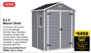Keter 6 x 5 Manor Shed