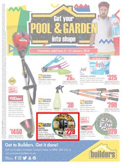 Builders : Pool And Garden Catalogue (2 Jan - 31 Jan 2018), page 1