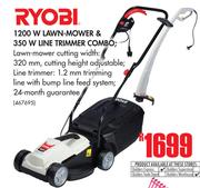 Ryobi 1200W Lawn-Mower & 350W Line Trimmer Combo