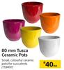 80mm Tusca Ceramic Pots-Each