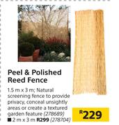 Peel & Polished Reed Fence-2m x 3m