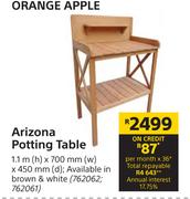 Orange Apple Arizona Potting Table-1.1m (h) x 700mm (w) x 450mm (d)